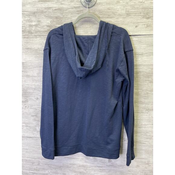 Haven Well Within Hoodie Shirt Womens M Blue Long Sleeve V Neck Cotton Pullover - Picture 8 of 10